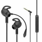 3.5mm Interface Mobile Phone Wire Control Headphones(Black) - 1