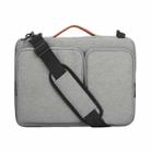 Nylon Waterproof Laptop Bag With Luggage Trolley Strap, Size: 13.3-14 inch(Light Grey) - 1