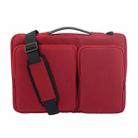 Nylon Waterproof Laptop Bag With Luggage Trolley Strap, Size: 15-15.6 inch(Red) - 1