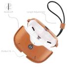 Earphone Cowhide Leather Sleeve Storage Box Protective Case with Lanyard For AirPods Pro(Brown) - 5