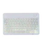 78 Keys 10 Inch RGB Colorful Backlit Bluetooth Keyboard For Mobile Phone / Tablet(White) - 1
