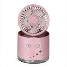USB Humidification Spray Night Light Foldable Desktop Small Fan(Pink) - 1