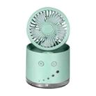 USB Humidification Spray Night Light Foldable Desktop Small Fan(Light Green) - 1