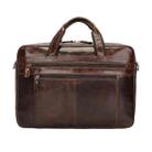 Men Retro Oil Wax Leather Handbag 17 Inch Computer Bag Shoulder Diagonal Briefcase(Brown) - 1