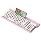 LANGTU L3 102 Keys Anti-Spill Silent Office Wired Mechanical Keyboard, Cable Length: 1.5m(Pink) - 1