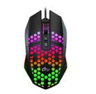 FMOUSE  X801 8 Keys 1600DPI Hollow Luminous Gaming  Office Mouse,Style: Black Wired  - 1