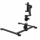 360 Degree Adjustable Metal Overhead Base Desktop Phone Holder,Style: Base+PTZ+Rotatable Phone Clip  - 1