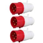 3 PCS Industrial Plug IP44 Waterproof Aviation Connection Plug, Style: 4 Core 32A  - 1