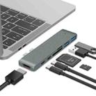 7 In 1 100W USB 3.1 To 20VPD+Card Reader Data+HUB+HDMI 4K Converter(Gray) - 1