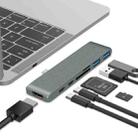 TYPE-C To 4K HDMI HUB Docking Station TF/SD Card Reader For MacBook Pro(Grey) - 1