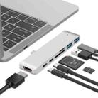 TYPE-C To 4K HDMI HUB Docking Station TF/SD Card Reader For MacBook Pro(Silver) - 1