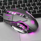 K-Snake Q5 4 Keys Metal Flywheel RGB Lighting Wired Mouse(Gray) - 1