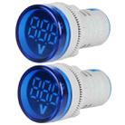 2 PCS DC Voltage Signal Indicator 22mm Round 6-100V Universal Voltmeter(ST16VD-03 Blue) - 1