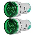 2 PCS DC Voltage Signal Indicator 22mm Round 6-100V Universal Voltmeter(ST16VD-04 Green) - 1