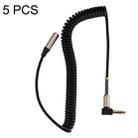 5PCS 3.5MM Male To Female Elbow Spring Retractable Audio Line, Cable Length: 1.5m(Black) - 1