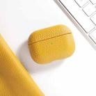 All-Inclusive Style Lychee Grain Cowhide Earphone Case  For AirPods Pro(Yellow) - 1