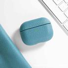 All-Inclusive Style Lychee Grain Cowhide Earphone Case  For AirPods Pro(North Blue) - 1