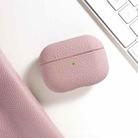 All-Inclusive Style Lychee Grain Cowhide Earphone Case  For AirPods Pro(Light Pink) - 1