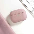 All-Inclusive Style Lychee Grain Cowhide Earphone Case  For AirPods 3(Light Pink) - 1
