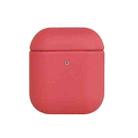 All-inclusive PU Earphone Protective Case For AirPods 1/2(Rose Red) - 1