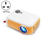 A10 480x360 Pixel Projector Support 1080P Projector ,Style: Basic Model White Yellow (UK Plug) - 1
