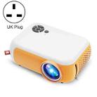 A10 480x360 Pixel Projector Support 1080P Projector ,Style: Same-screen White Yellow (UK Plug) - 1