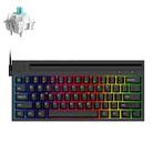 Ajazz K620T 62 Keys Bluetooth Wireless Dual Mode Mechanical Keyboard, Style: Blue Shaft (Black) - 1