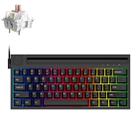 Ajazz K620T 62 Keys Bluetooth Wireless Dual Mode Mechanical Keyboard, Style: Pink Shaft (Black) - 1