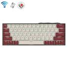 Ajazz K610T 61 Keys Wired Wireless Bluetooth Three Mode Mechanical Keyboard(Red White Red Shaft) - 1