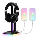 Dual USB RGB Color Changing Gaming Headset Stand(Black) - 1