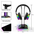 Dual USB RGB Color Changing Gaming Headset Stand(Black) - 3