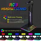 Dual USB RGB Color Changing Gaming Headset Stand(Black) - 5