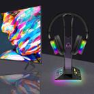 Dual USB RGB Color Changing Gaming Headset Stand(Black) - 6