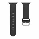 Silicone Solid Color Watch Band For Apple Watch Series 6&SE&5&4 44mm(Black) - 1