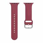 Silicone Solid Color Watch Band For Apple Watch Series 7 45mm(Wine Red) - 1
