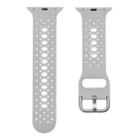 2 PCS Two Color Silicone Porous Watch Bands For Apple Watch, Specification: 38/40mm S(Gray+White) - 1