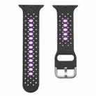 2 PCS Two Color Silicone Porous Watch Bands For Apple Watch, Specification: 38/40mm S(Black+Purple) - 1