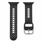 2 PCS Two Color Silicone Porous Watch Bands For Apple Watch, Specification: 38/40mm L(Black+White) - 1