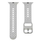 2 PCS Two Color Silicone Porous Watch Bands For Apple Watch, Specification: 42/44mm L(Gray+White) - 1