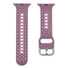 Silicone Porous Watch Bands For Apple Watch Series 4&5&6, Specification: 44mm (Purple+Pink) - 1