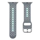 Silicone Porous Watch Bands For Apple Watch Series 4&5&6, Specification: 44mm (Gray+Green) - 1