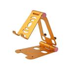 XY-02 Folding Live Aluminum Alloy Desktop Tablet Computer Mobile Phone Bracket(Gold) - 1