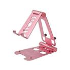 XY-02 Folding Live Aluminum Alloy Desktop Tablet Computer Mobile Phone Bracket(Pink) - 1