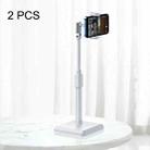 2 PCS Desktop Mobile Phone Live Broadcast Bracket Online Class Telescopic Floor Stand(Ivory White) - 1