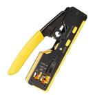 6P8P Seven-type Through-hole Crystal Head  Wire Stripping Tool Network Cable Pliers(Yellow) - 1