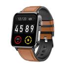 LOANIY E86 1.7 Inch Heart Rate Monitoring Smart Bluetooth Watch, Color: Brown Leather - 1