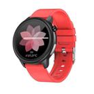 LOANIY E80 1.3 Inch Heart Rate Detection Smart Watch, Color: Red Silicone - 1