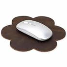CONTACTS FAMILY Crazy Horse Leather Retro Petal Office Mouse Pad(Coffee) - 1