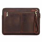 CONTACTS FAMILY Leather Laptop Sleeve For Macbook Pro 14.2 Inch(Coffee) - 1