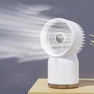 Spray Humidified LED Digital Display Office Home Fan, Style: 3600mAh Rechargeable(White) - 1
